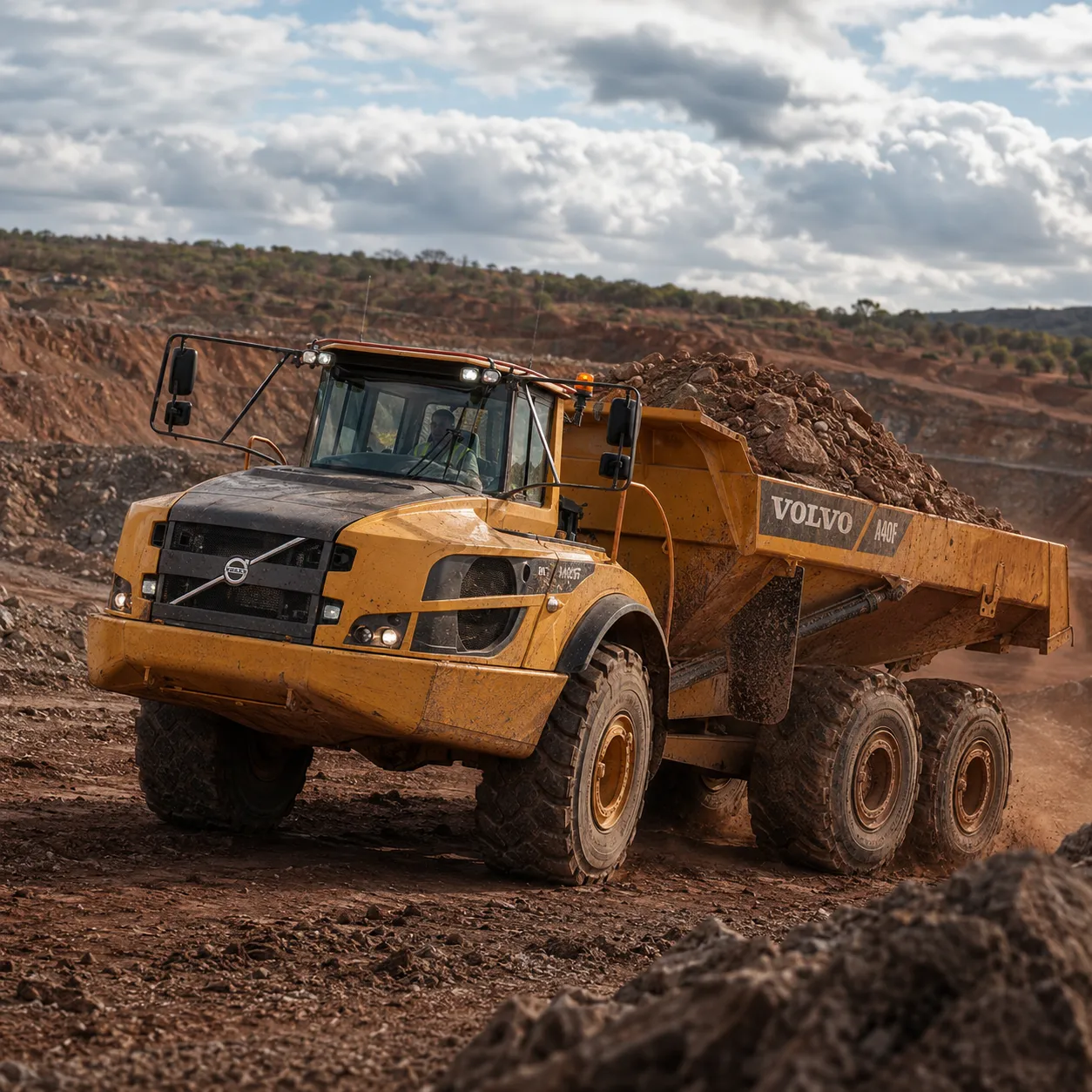Volvo articulated dump truck on a Rustenburg site